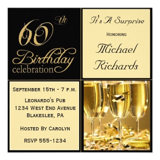 Free Surprise 60th Birthday Party Invitation Templates