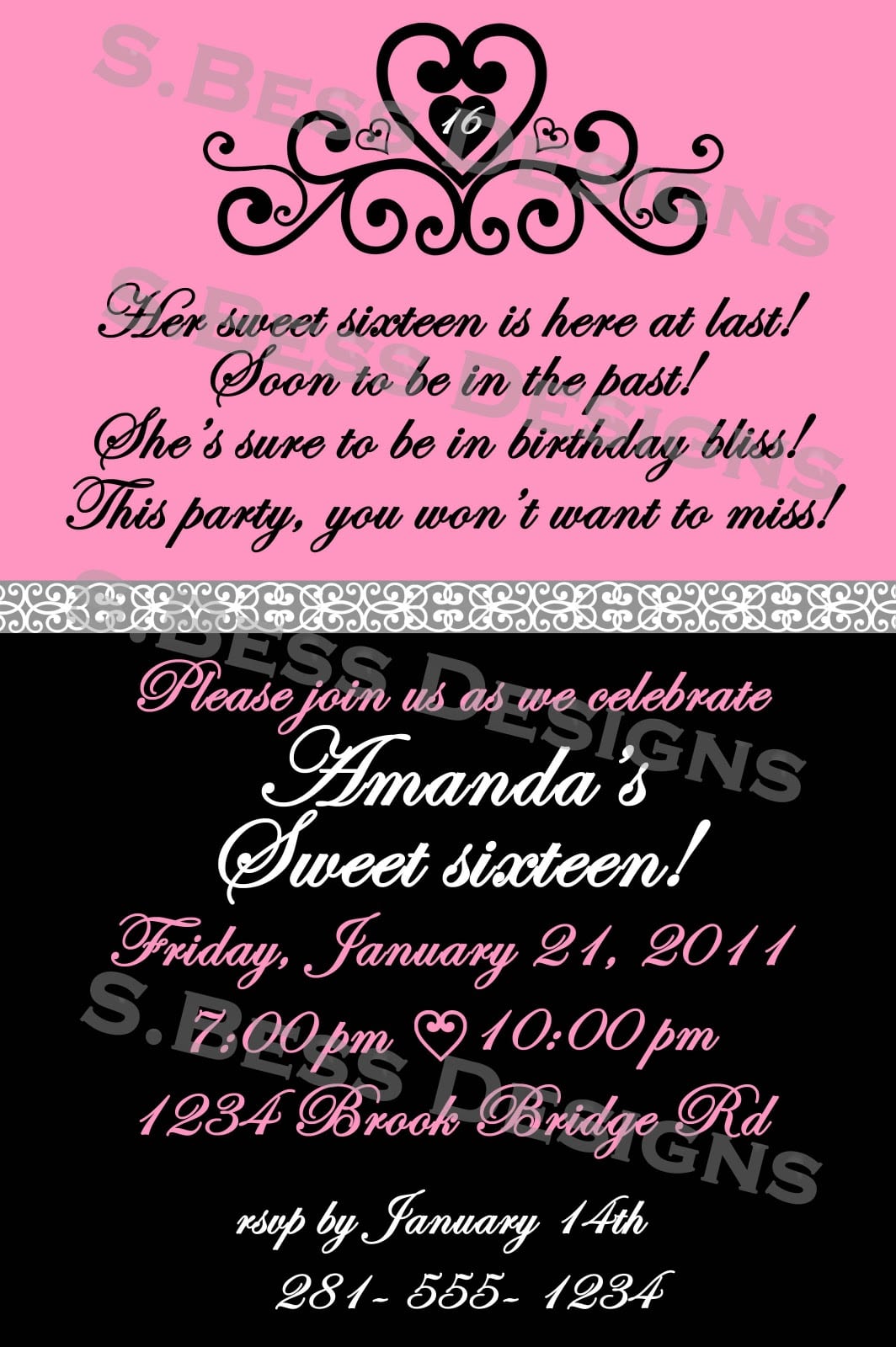 Free Sweet 16 Invitation Samples