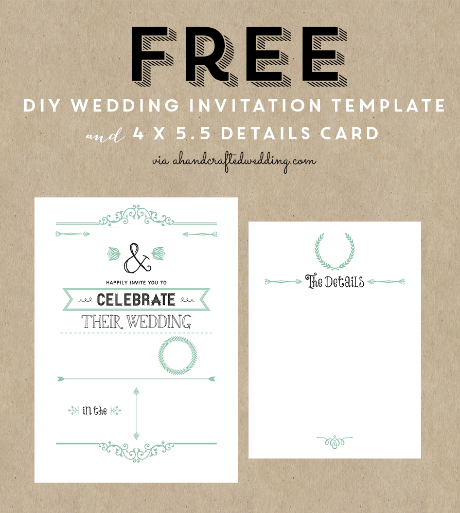 Free Vintage Wedding Invitation Template