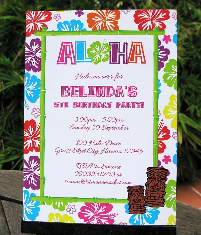 Hawaiian Birthday Invitation Free Printable