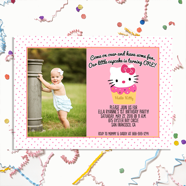 Hello Kitty Invitation Card Layout
