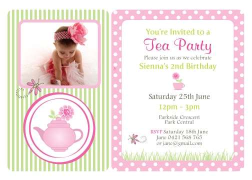 Little Girl Tea Party Invitations