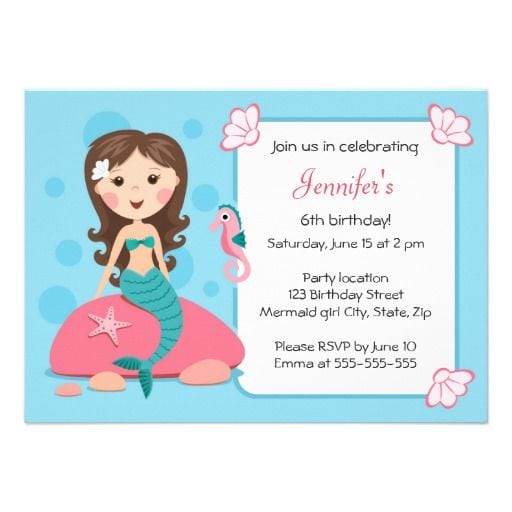 Little Mermaid Invitations Free Download