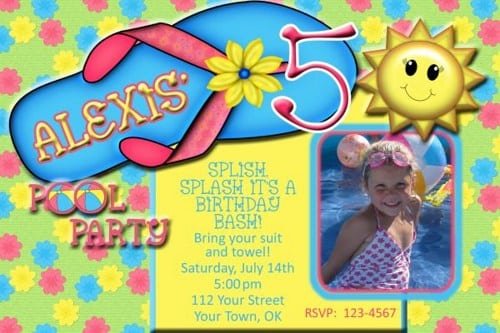 Luau Birthday Invitation Pool Party Free Print