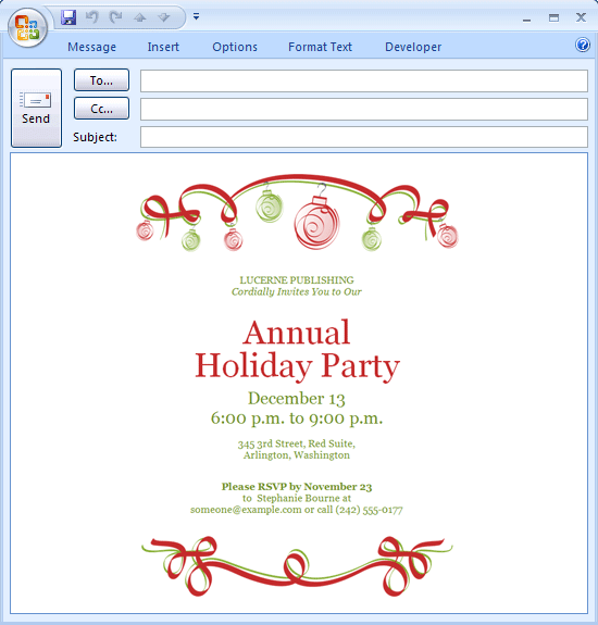 Lunch Party Invitation Mail