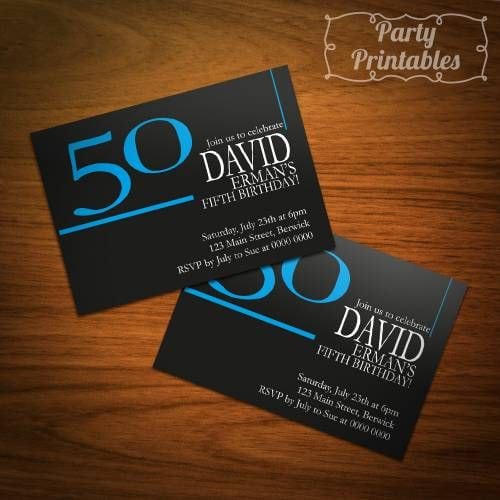 Male Birthday Invitation