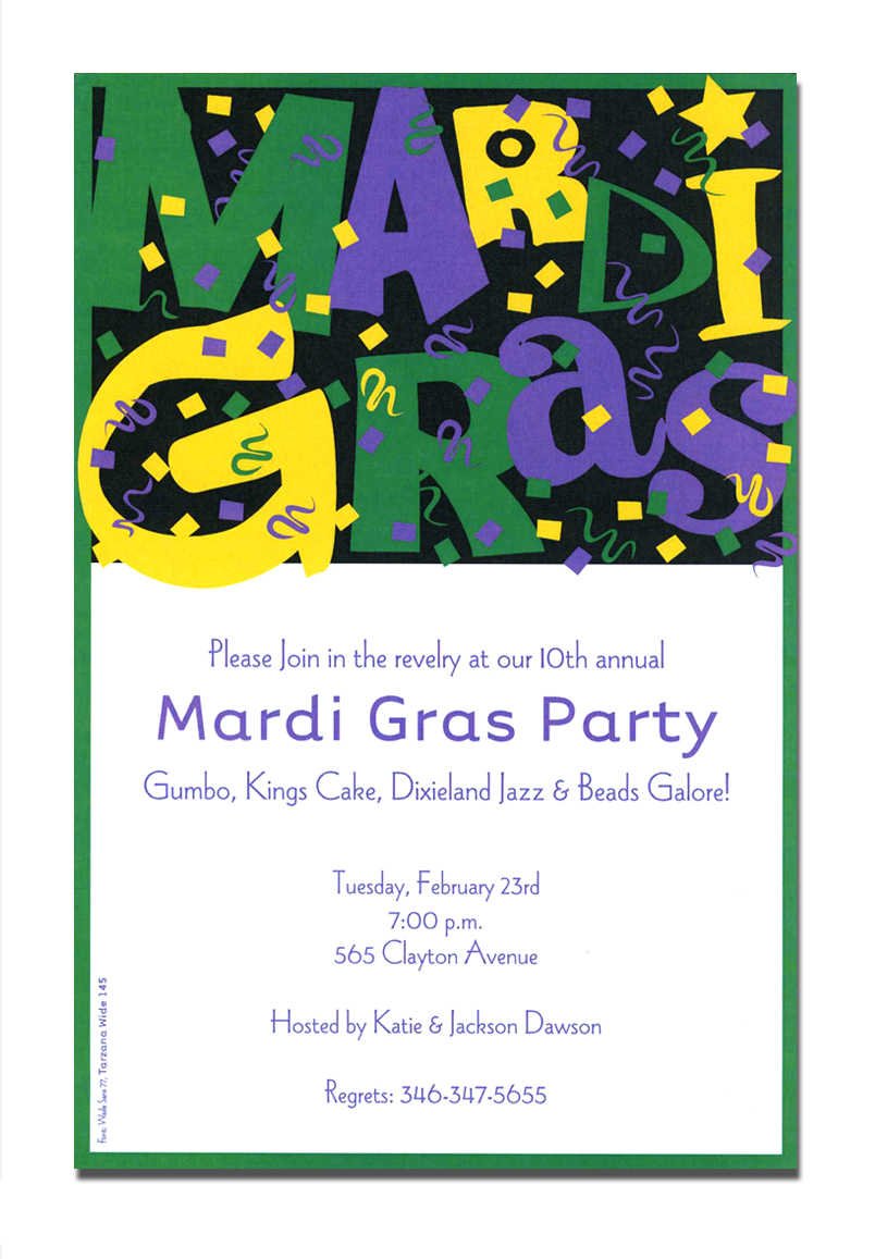 Mardi Gras Party Invitation Template