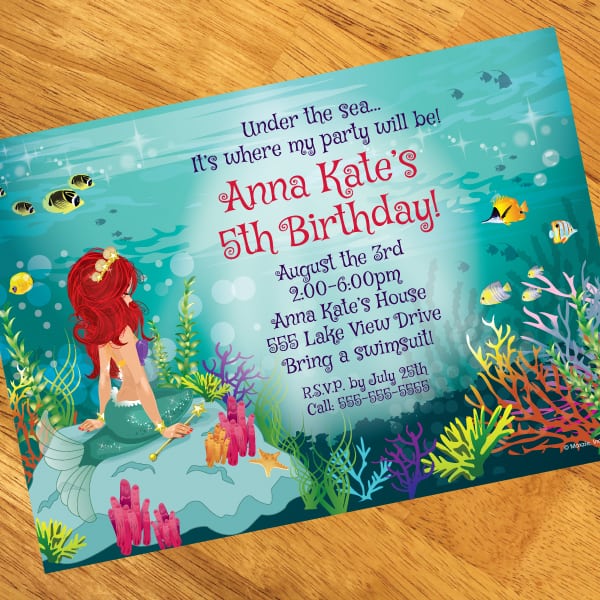 Mermaid Invitation With Photo
