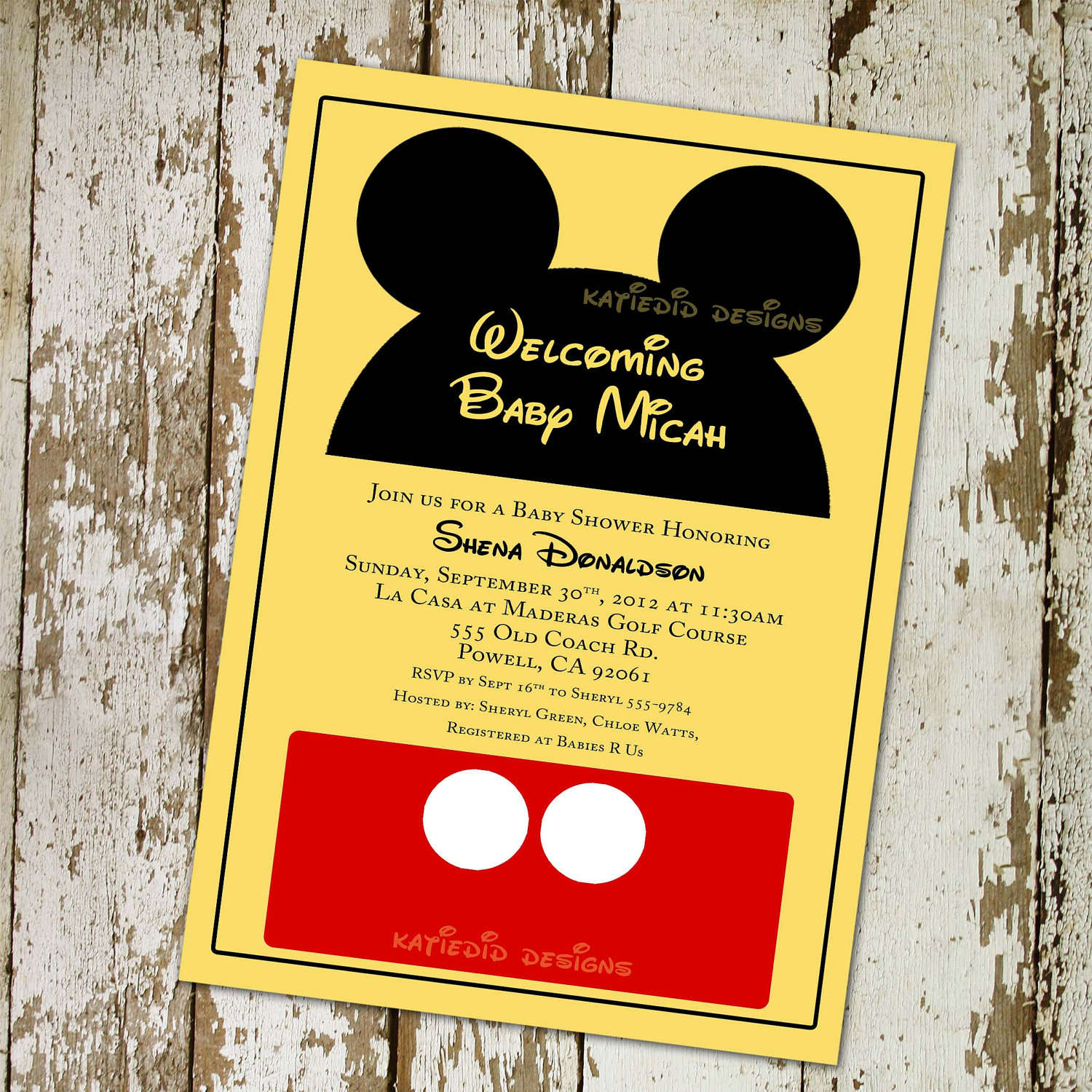 Mickey Mouse Baby Shower Invitation Template