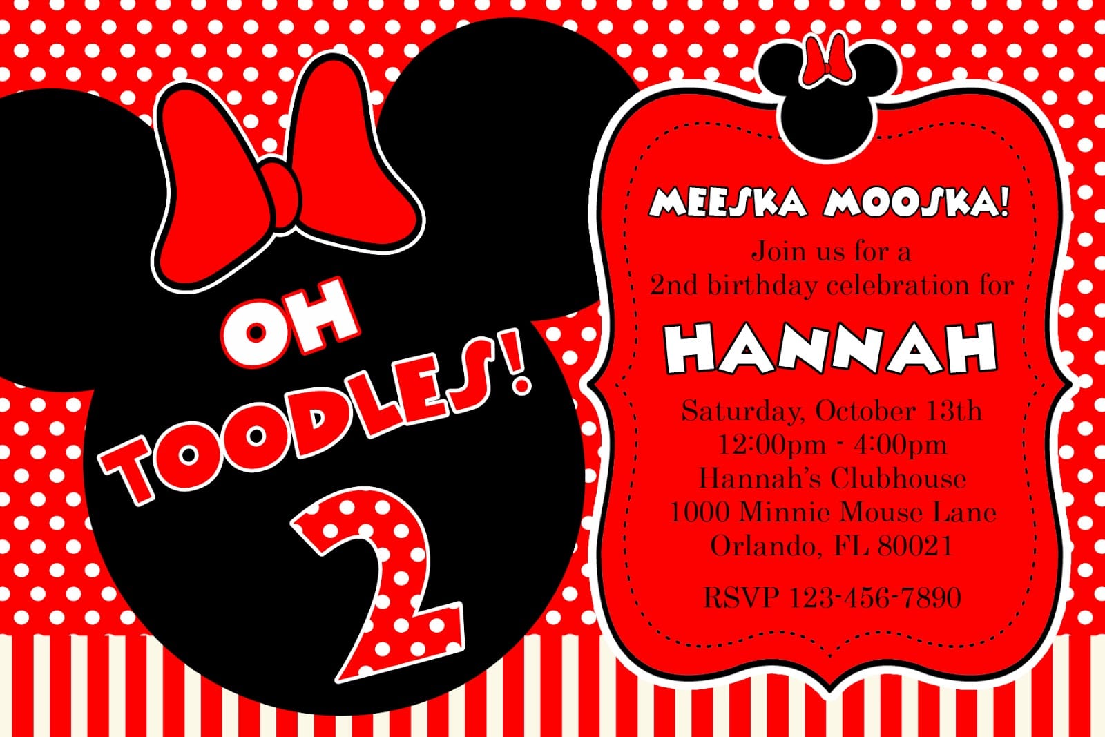 Minnie Mouse Printable Invitation Cards
