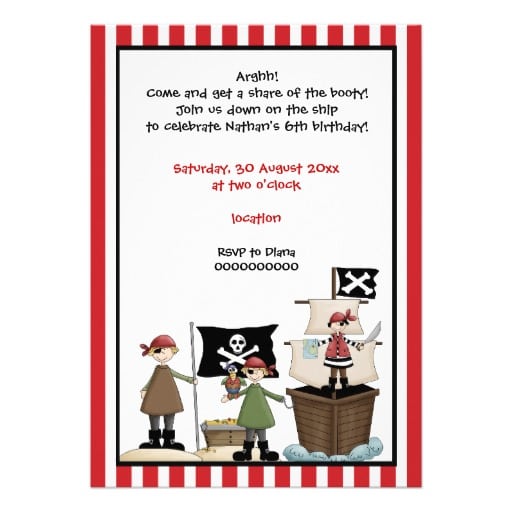 Pirate Invitation Print Out