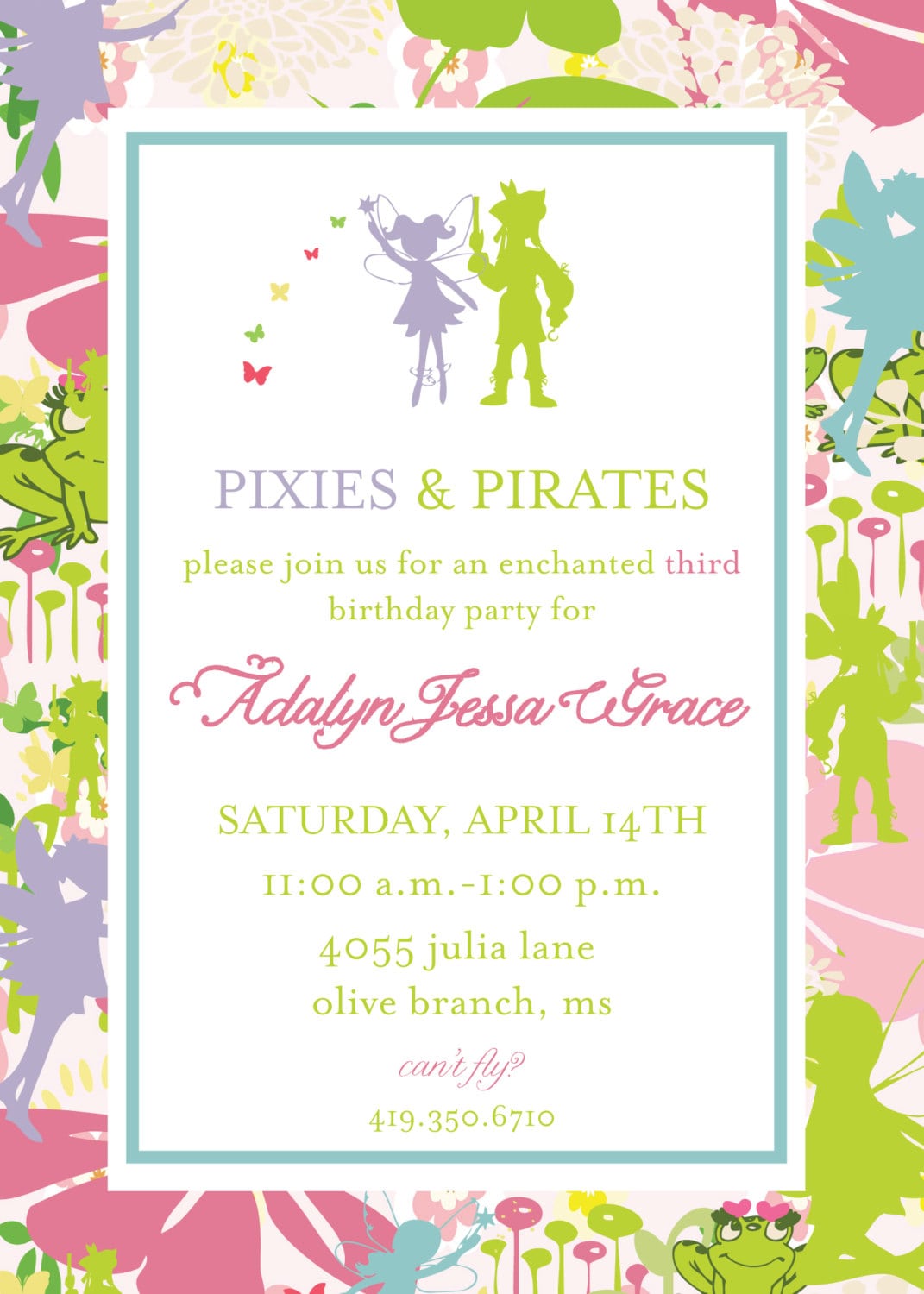 Pirate Tinkerbell Invitation Template