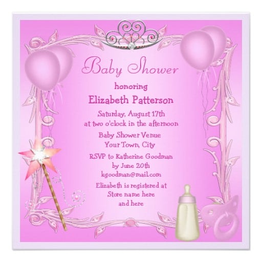 Princess Baby Shower Invitation