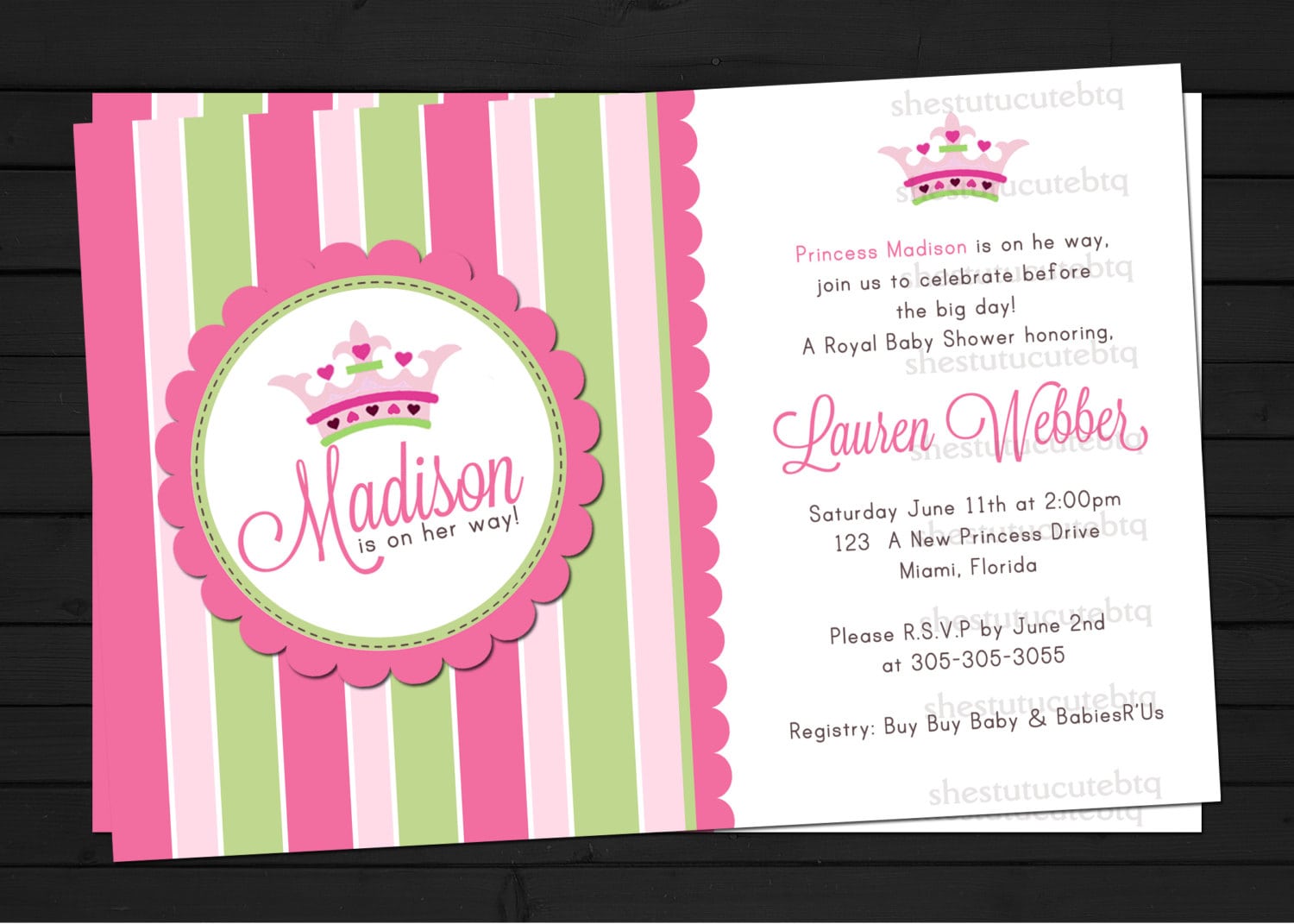 Princess Baby Shower Invitations
