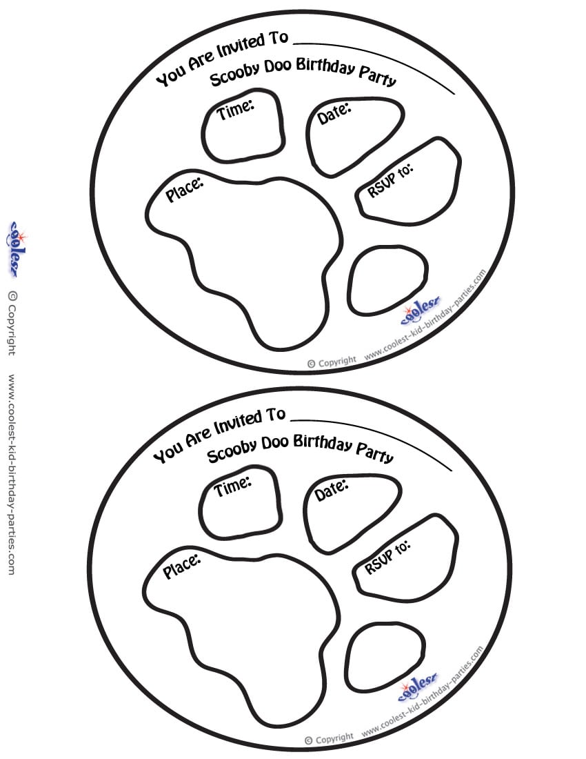 Print Scooby Doo Invitation