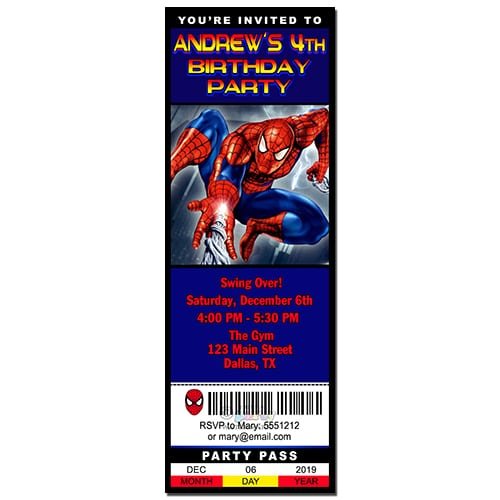 Print Spiderman Birthday Invitations