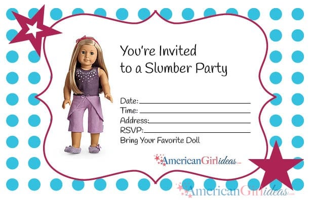 Printable American Girl Party Invitations