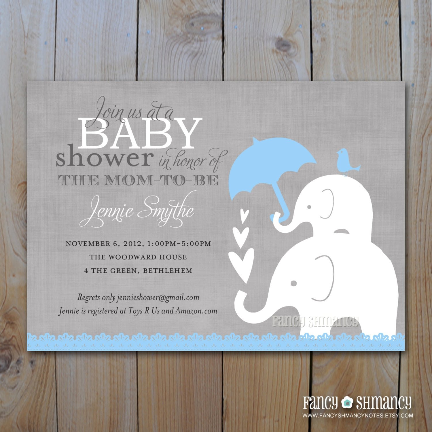 Printable Baby Shower Invitations Elephant