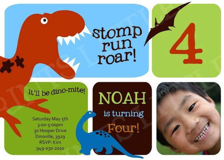 Printable Dinosaur Birthday Party Invitations