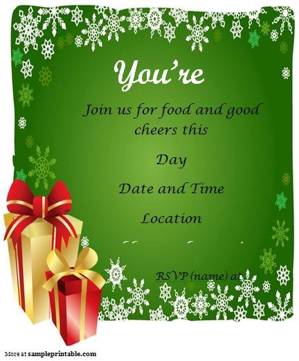 Printable Invitation For Christmas Party