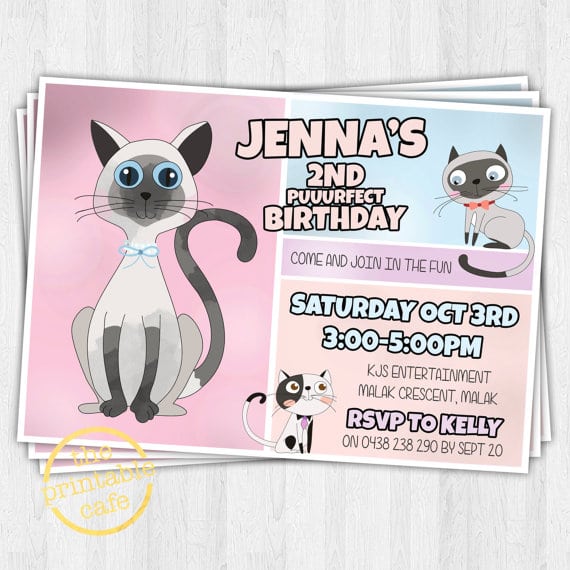 Printable Kitten Party Invitation