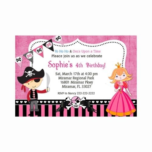 Printable Pirate And Princess Invitations