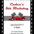 Race Car Birthday Invitation Template