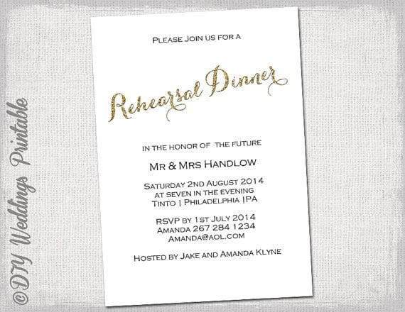Rehearsal Dinner Invitation Template Word