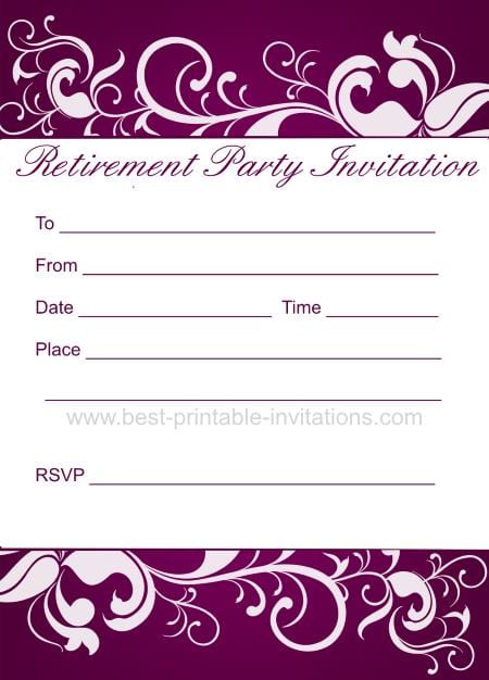 Retirement Invitations Printable Free