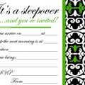 Sleepover Invitation Free