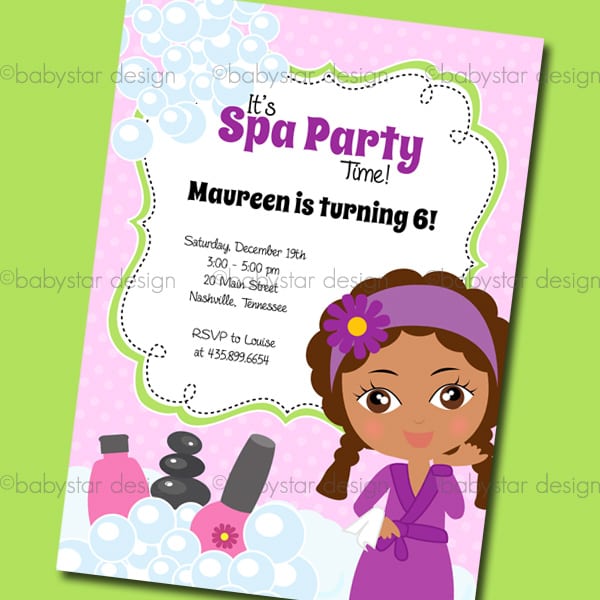 Spa Invitation Free Printable