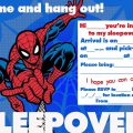 Spiderman Sleepover Invitation