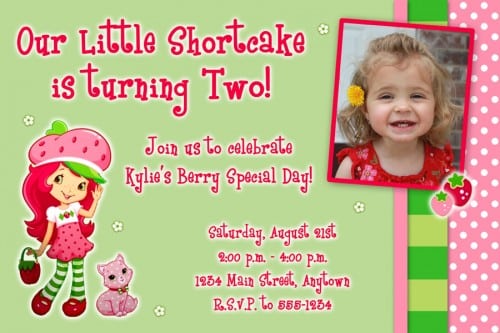 Strawberry Birthday Invitation Wording
