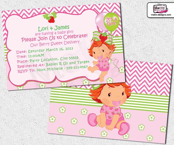 Strawberry Shortcake Baby Shower Invitation