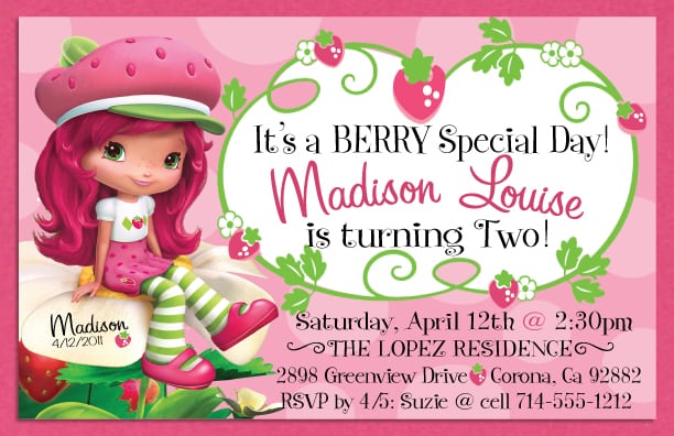 Strawberry Shortcake Invites Free Printable