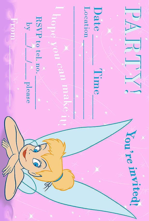 Tinkerbell Birthday Party Invitation