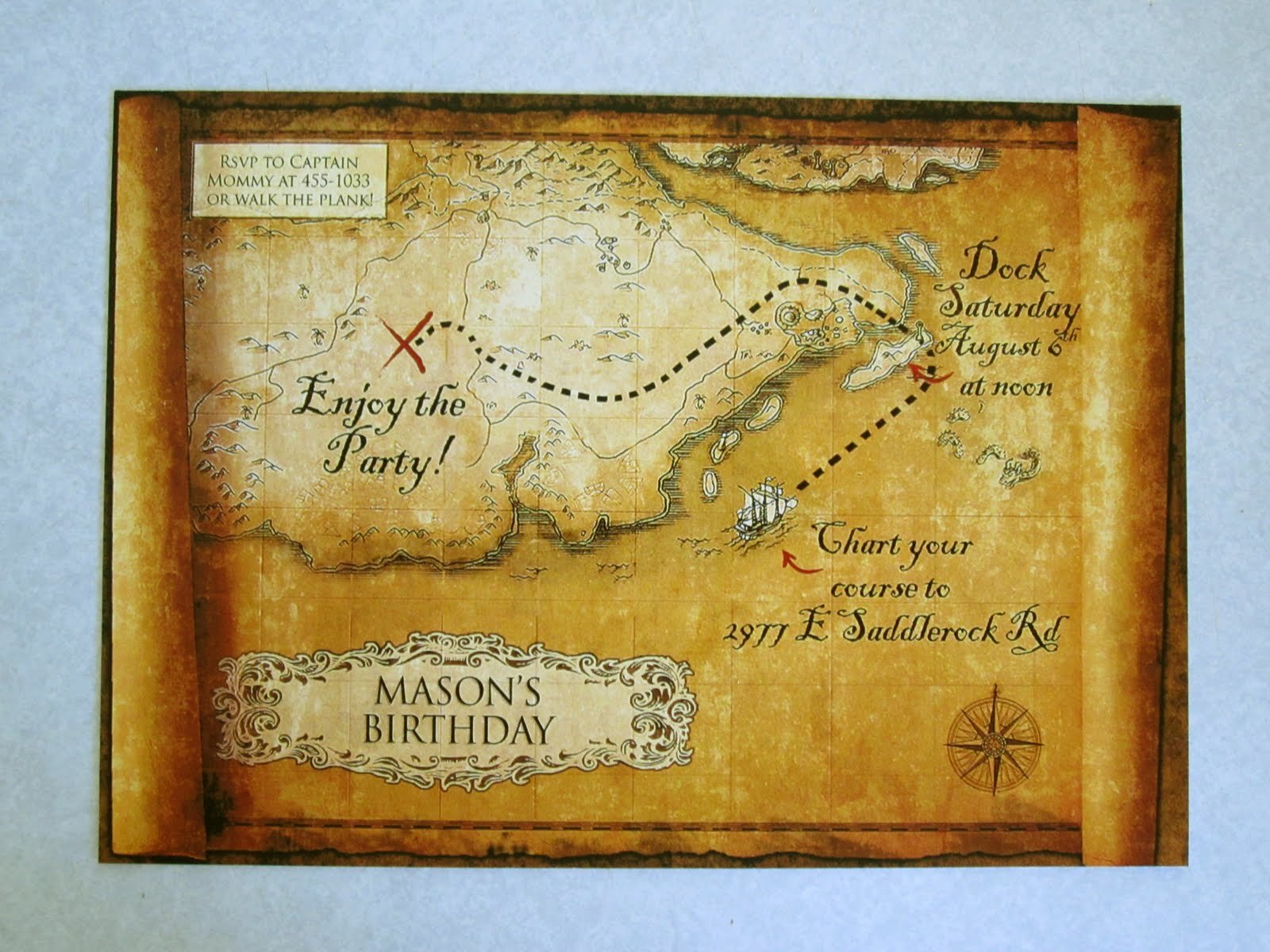 Treasure Map Invitation Template