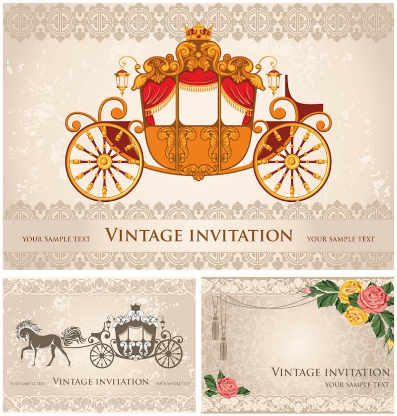 Vintage Wedding Invitation Templates Photoshop
