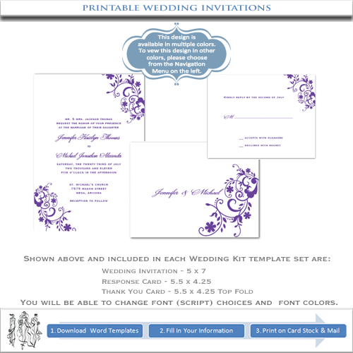 Wedding Invitation Template Printable