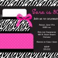 Zebra And Birthday Invitation