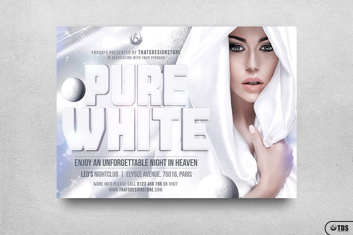 White Party Flyer Template V3