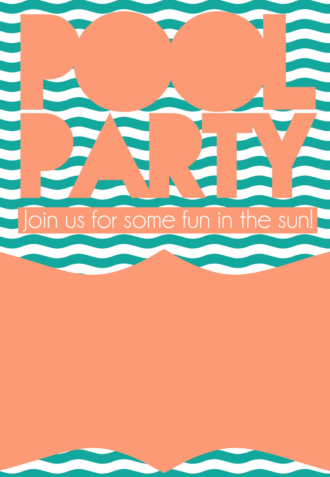 Summer Pool  Party Invitation