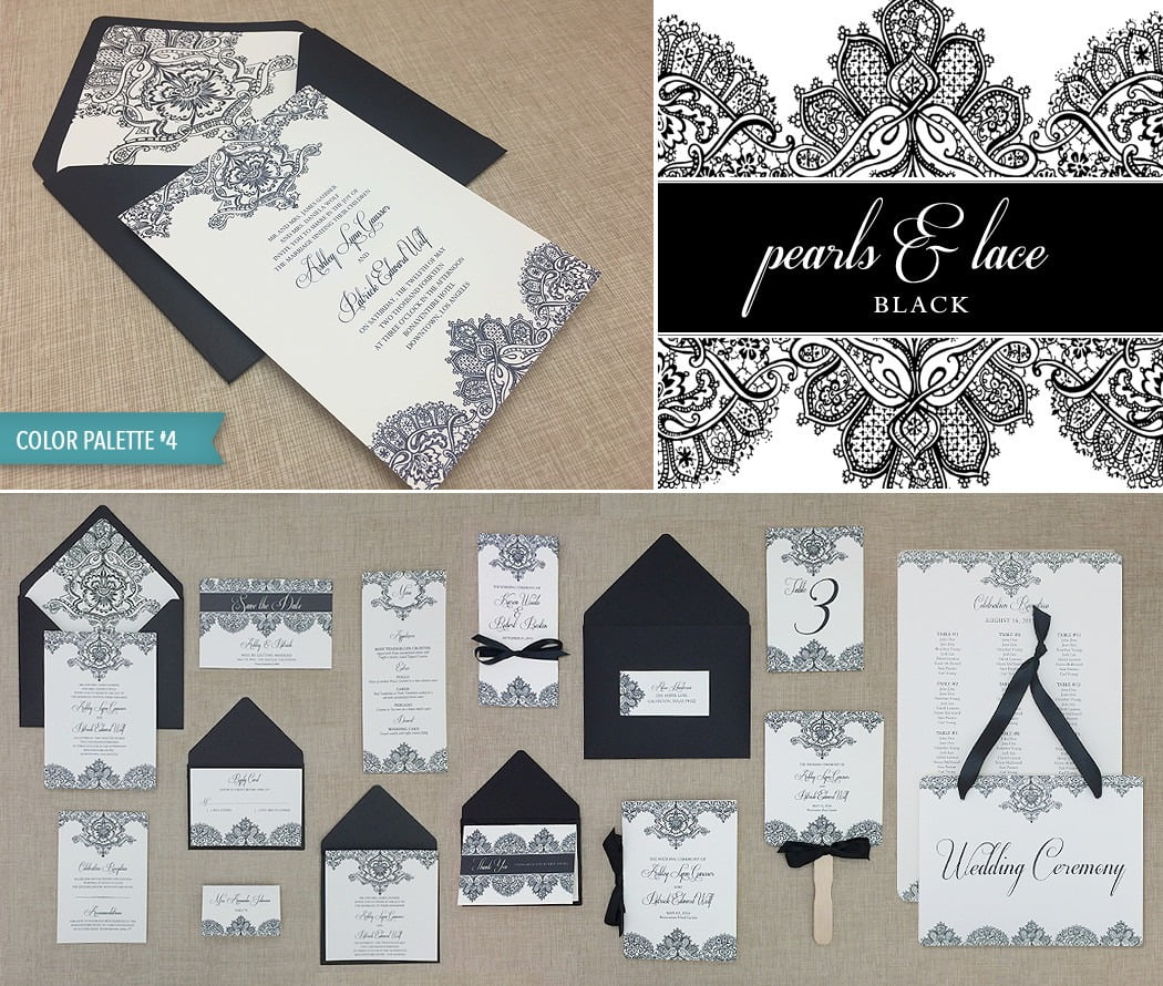 Diy Elegant Lace Wedding Invitation Template Suite