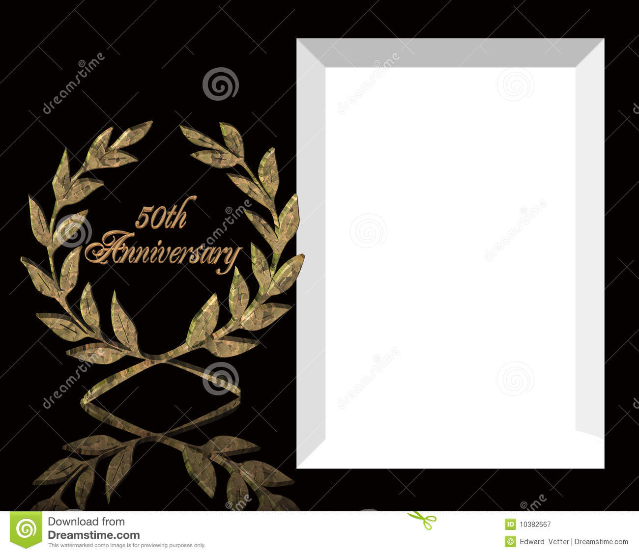 50th Wedding Anniversary Invitation Stock Illustration