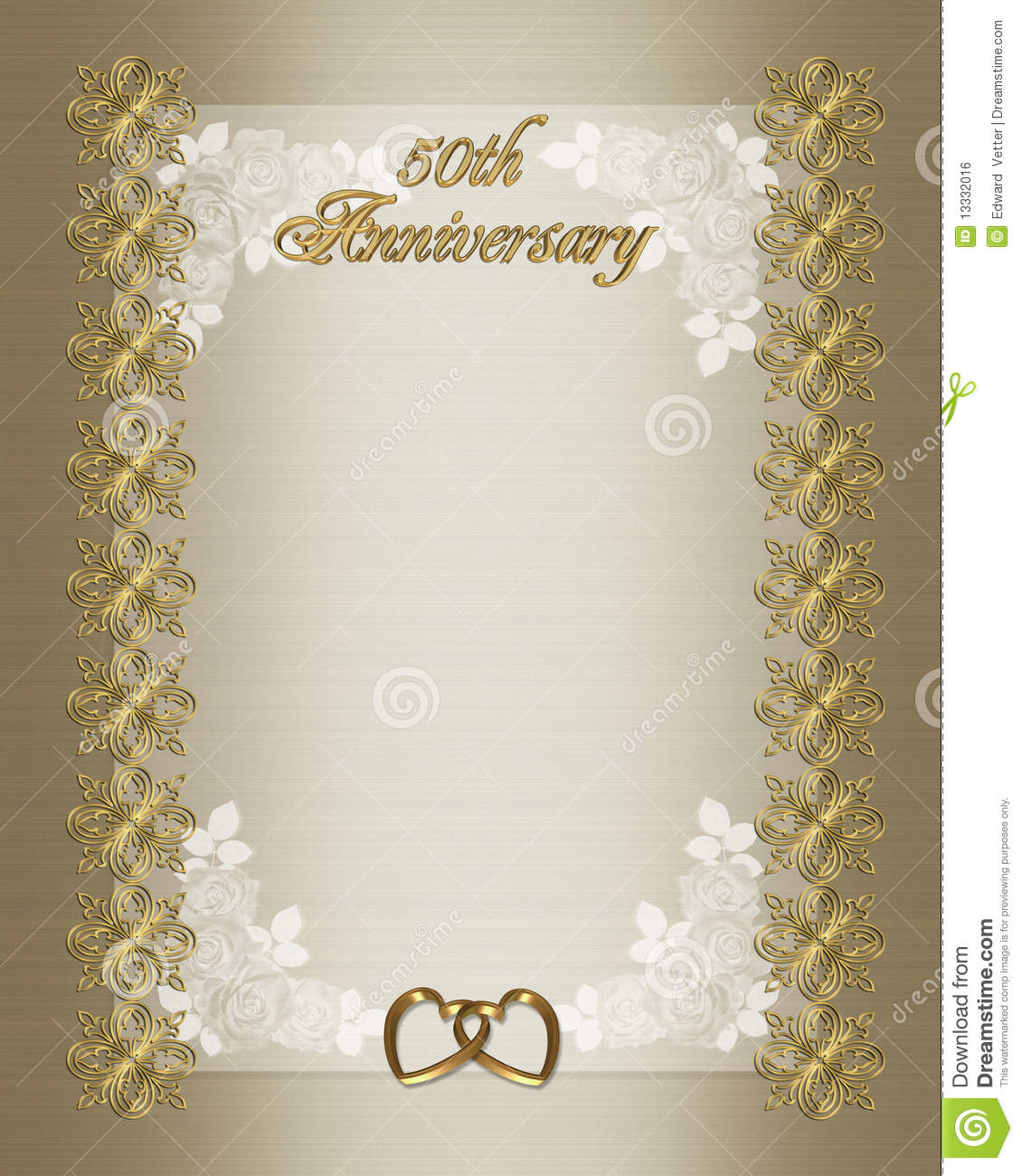 50th Wedding Anniversary Invitation Template Stock Illustration