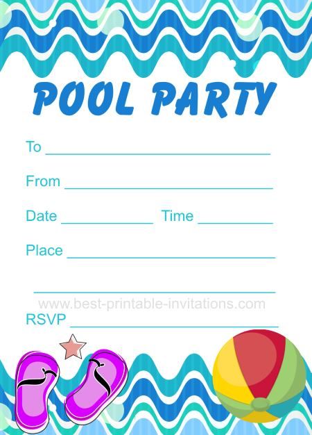 Pool Party Invitations Free