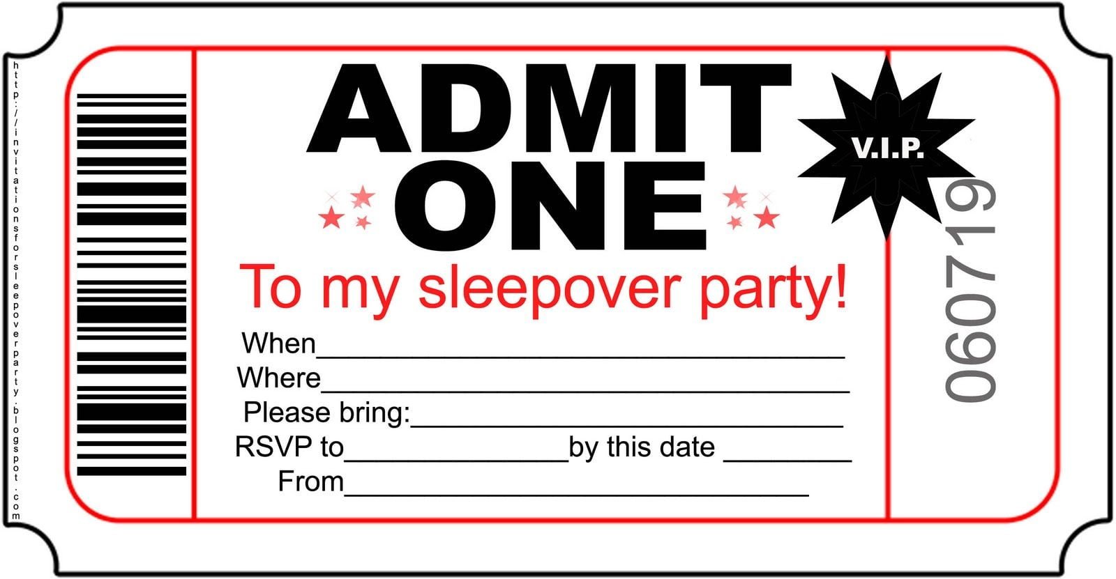 Free Printable Sleepover Invitation Templates