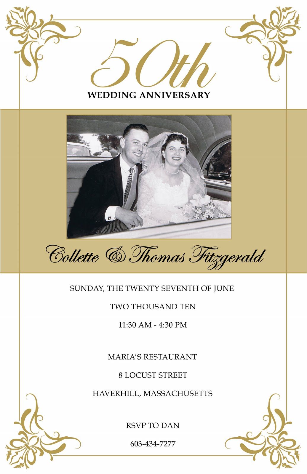 Free 50th Wedding Anniversary Invitations Printable