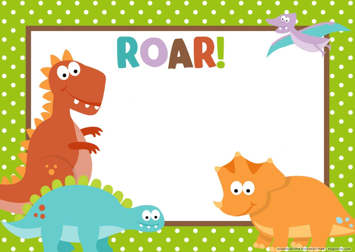 Free Dinosaur Birthday Invitations â Bagvania Free Printable