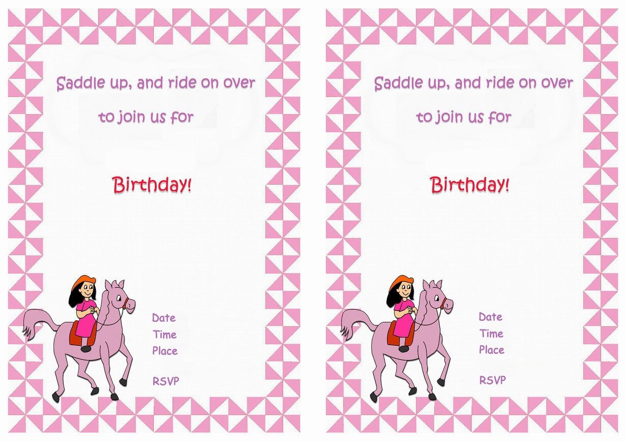 Awesome Horse Birthday Invitations 34 For Invitations Templates